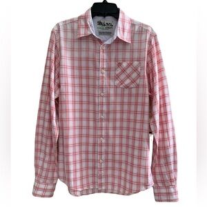 Scotch & Soda Orange Plaid Long Sleeve Button Up Shirt